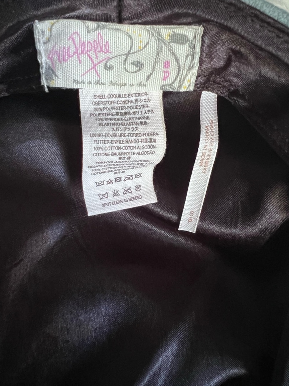 Free People Suede-Look Light Gray Cadet Cap with Brass Accent - Picture 5 of 5